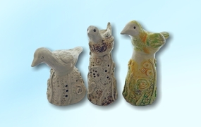 Kerzenleuchtervogel aus Keramik