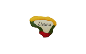 Ceramic magnet LT contour with the inscription Lithuania