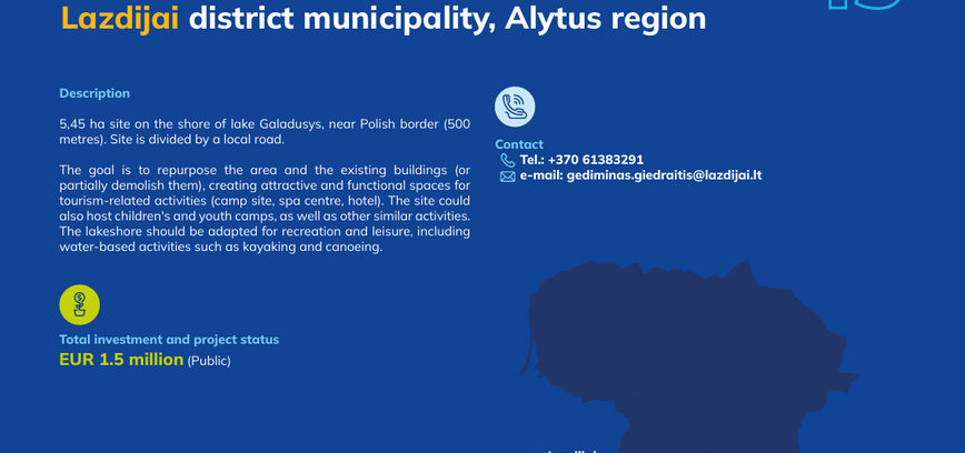 Lazdijų r. sav. investicijų skyriaus teiktas projektas pateko į pasaulinį turizmo investicijų gidą