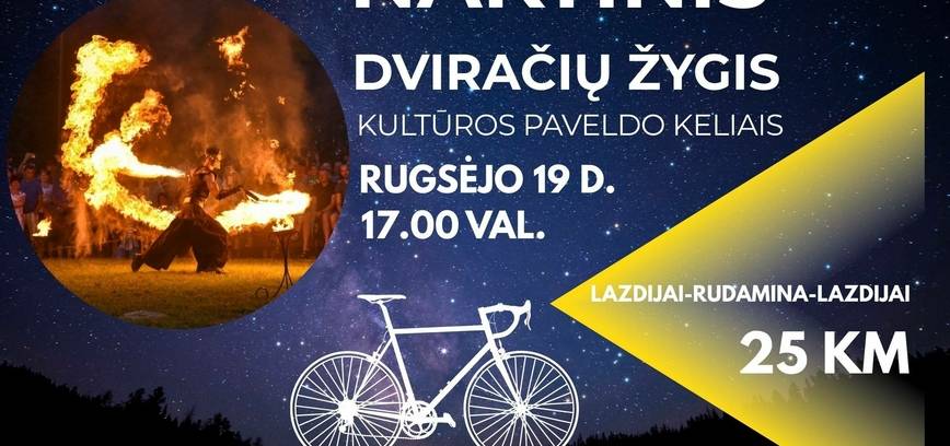 Kviečiame dalyvauti naktiniame dviračių žygyje „Kultūros paveldo keliais“