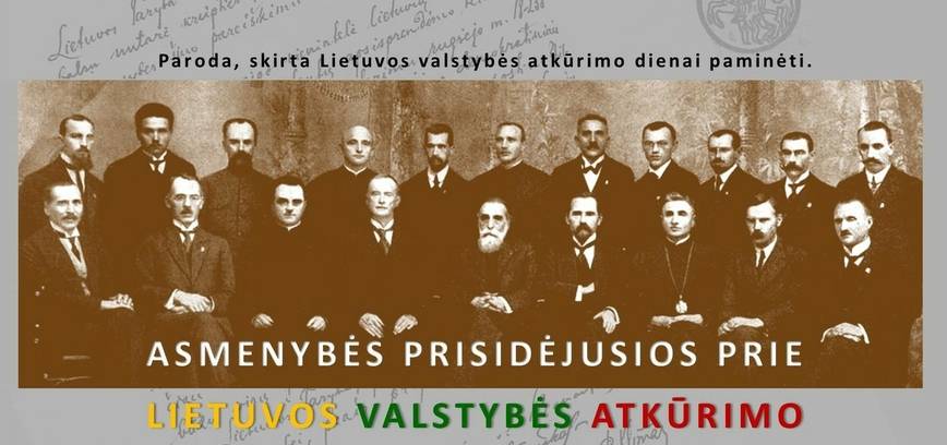 Wystawa „Osobowości, które przyczyniły się do odbudowy państwa litewskiego”