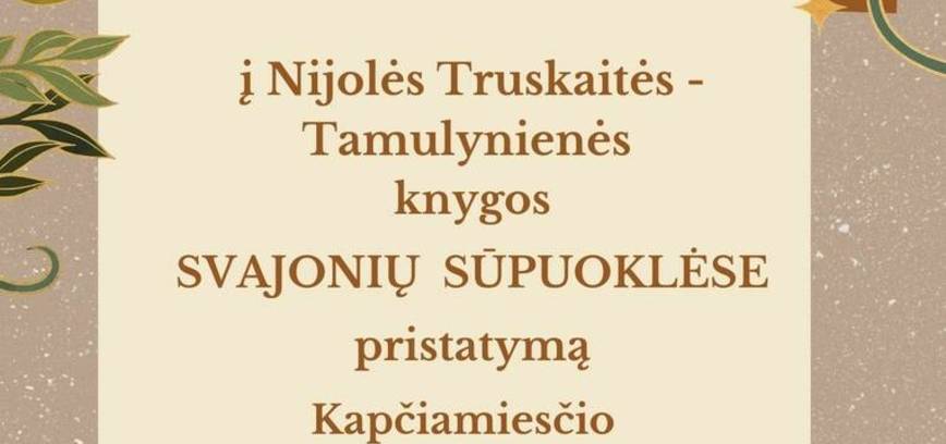 Präsentation des Buches von Nijolė Truskaitė-Tamulynienė