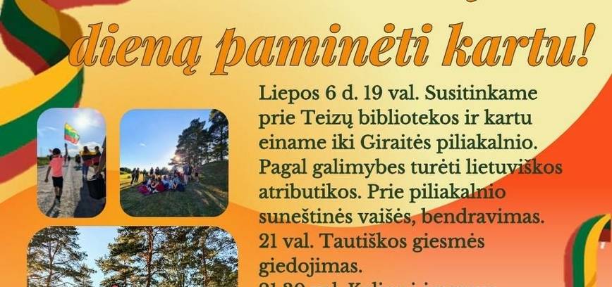 Eine Wanderung zum Giraitė-Hügel zur Feier des Staatstages