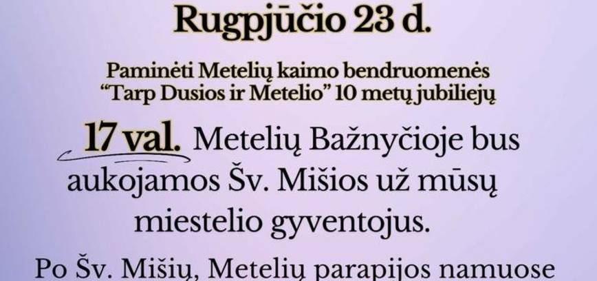 10th anniversary of the Meteliai rural community 