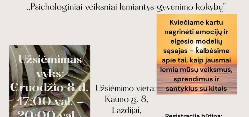 Bezpłatna konsultacja grupowa z psychologiem Astą Puniškiene
