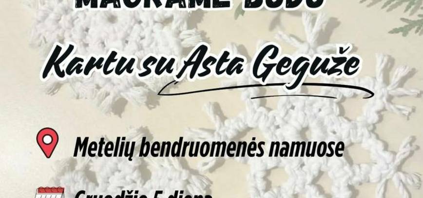 Snaigių rišimas macrame būdu