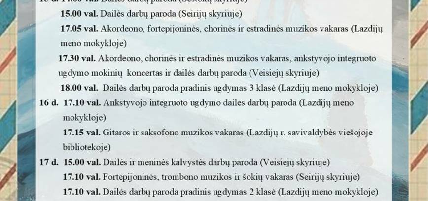 Kalėdiniai renginiai Lazdijų meno mokykloje ir jos skyriuose