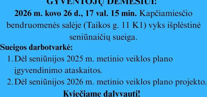 Išplėstinė seniūnaičių sueiga Kapčiamiestyje