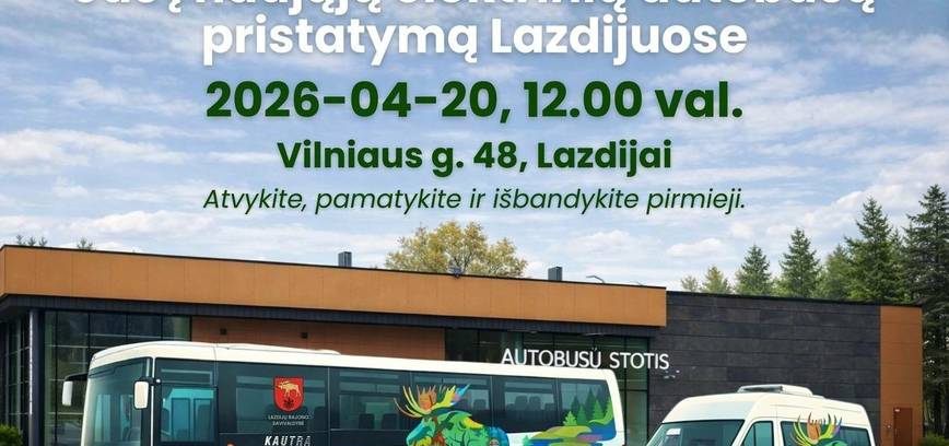 Naujų elektrinių autobusų pristatymas Lazdijuose