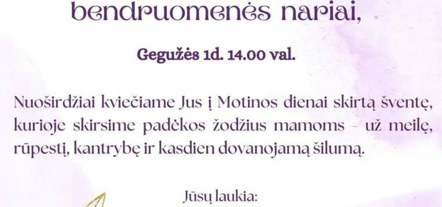 Motinos dienai skirta šventė