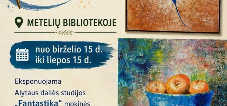 Gemäldeausstellung von Irma Vadišienė, einer Schülerin des Alytus-Kunstateliers „Fantastika“.