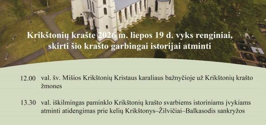 ,,Krikštonių krašto garbingai istorijai atminti