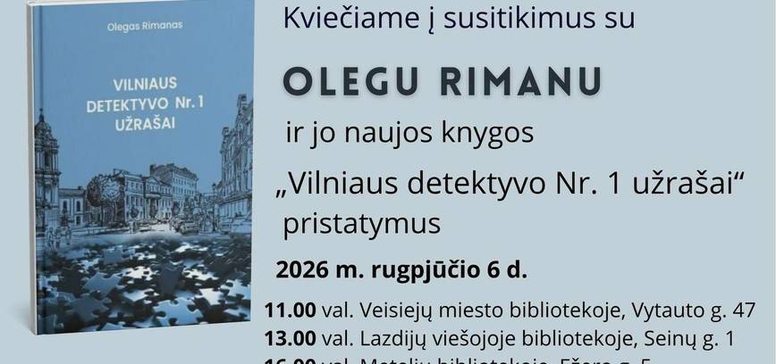 Spotkanie z Olegsem Rimanasem i prezentacja jego nowej książki „Notatki wileńskiego detektywa nr 1”