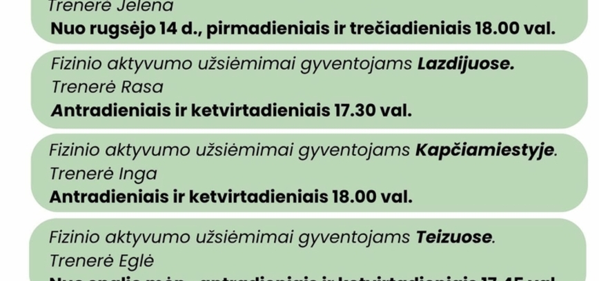 Bezpłatne zajęcia z aktywności fizycznej