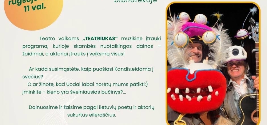 ''Pagauk kultūrą! - vaikų kelionė per teatrą, knygas ir meną
