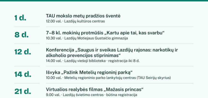 Aktivitäten im Oktober im Lazdijai Bildungszentrum