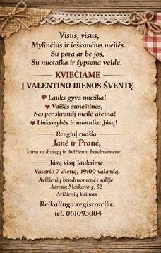 Uroczystość walentynkowa u Jane i Pranė