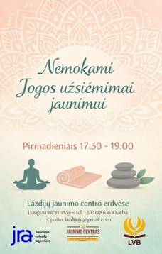 Nemokami jogos užsiėmimai jaunimui