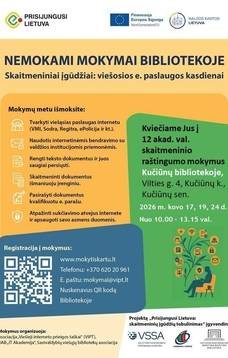 Nemokami mokymai "Skaitmeniniai įgūdžiai: viešosios e.paslaugos kasdienai