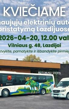 Naujų elektrinių autobusų pristatymas Lazdijuose