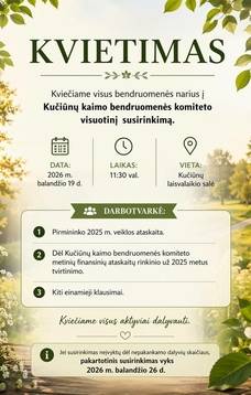 Kučiūnų kaimo bendruomenės visuotinis susirinkimas