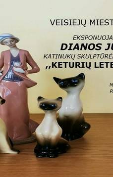 Wystawa kolekcji rzeźb kotów Diany Juškaitienė „Świat czterech łap”