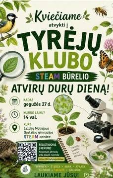 Tyrėjų klubo STEAM būrelio avirų durų diena