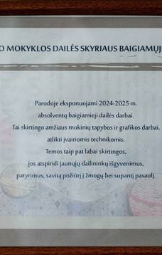 Exhibition of final works by graduates of the art department of Lazdijai Art School