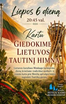 Tautiškos giesmės giedojimas prie Metelių apžvalgos bokšto