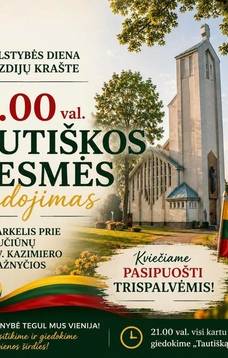 Tautiškos giesmės giedojimas Kučiūnuose