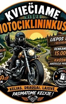 Wspólna przejażdżka motocyklowa przed Dniem Miasta Šeštokai