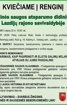 Civilinės saugos atsparumo didinimas Lazdijų rajono savivaldybėje