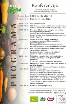 Konferencija "Skonis ir sveikata viename: atraskite kokybiškus produktus"