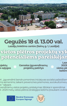 Mokymai vietos plėtros projektų vykdytojams ir potencialiems pareiškėjams