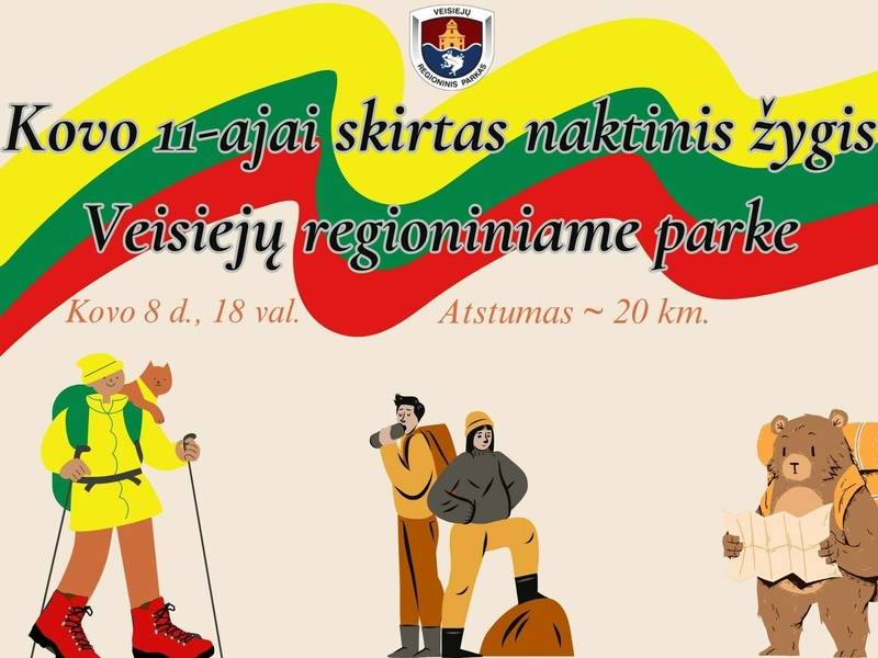 Night hike dedicated to March 11th in Veisiejai Regional Park