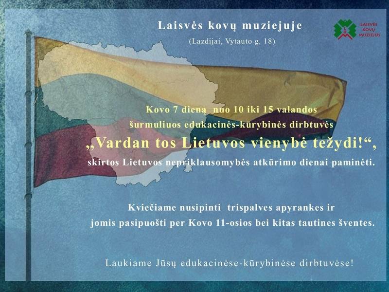 Educational-creative workshop "For the sake of that Lithuanian unity, may it flourish!"