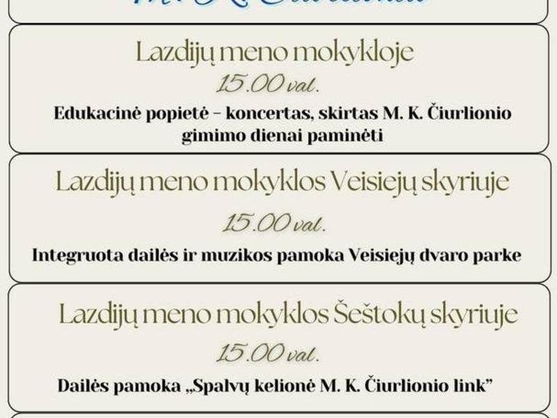 Švęskime ir kurkime kartu su M.K. Čiurlioniu