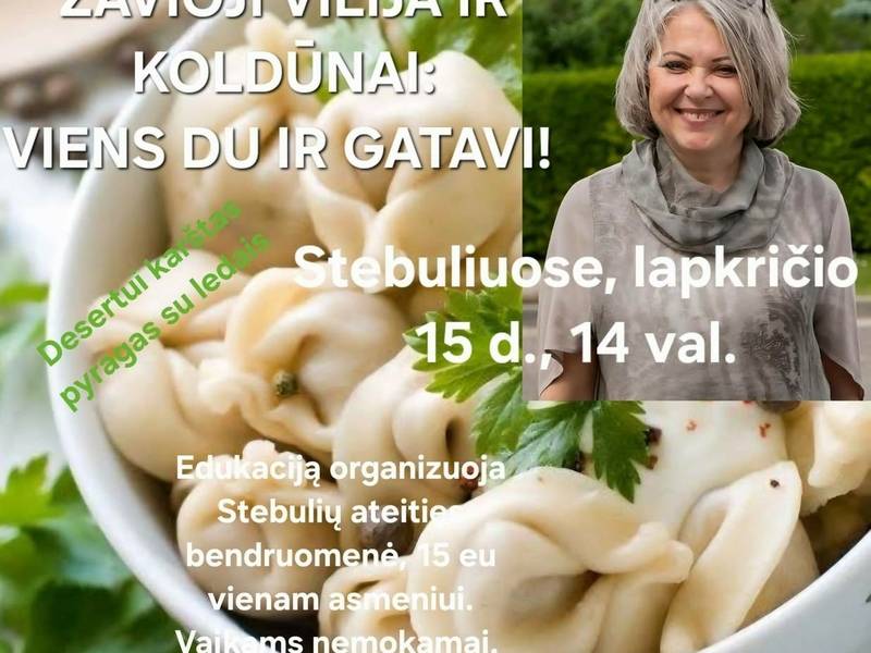 Unterricht zur Herstellung von Knödeln in der Gemeinde Stebuliai