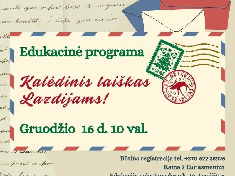 Edukacinė programa "Kalėdinis laiškas Lazdijams"