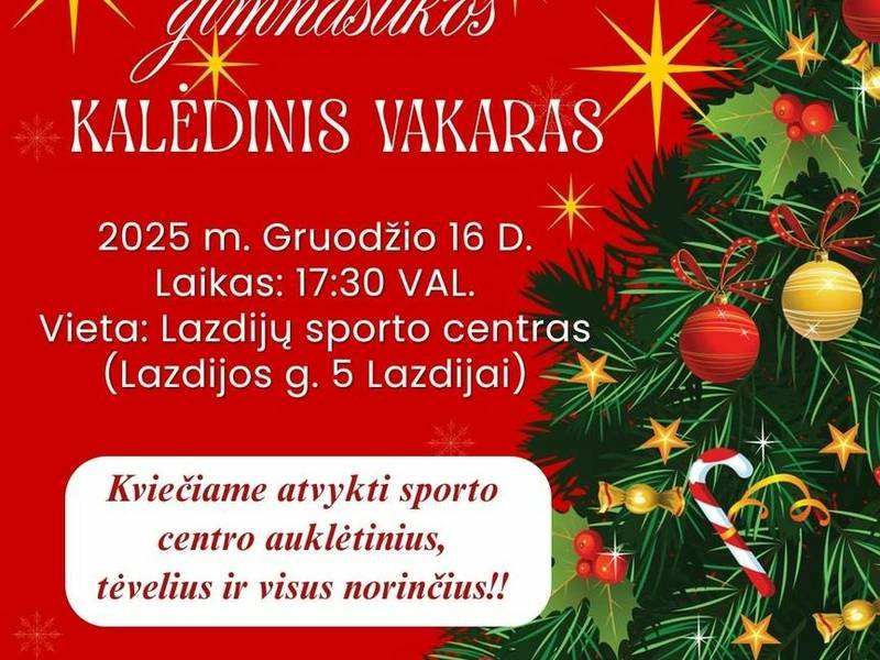 Aeorobinės gimnastikos KALĖDINIS VAKARAS
