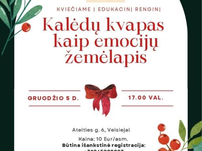 Edukacinis renginys "Kalėdų kvapas kaip emocijų žemėlapis"