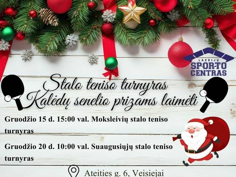 Weihnachtliches Tischtennisturnier für Erwachsene