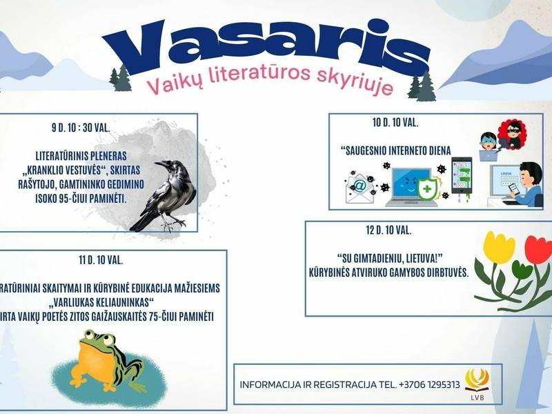 Literatūriniai skaitymai ir kūrybinė edukacija mažiesiems "Varliukas keliauninkas"