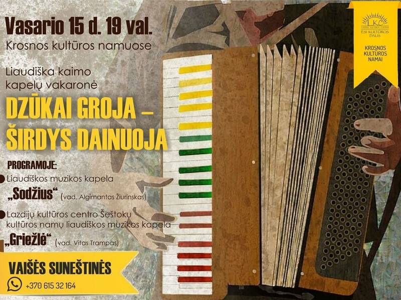 Liaudiška kaimo kapelų vakaronė "Dzūkai groja - širdys dainuoja"