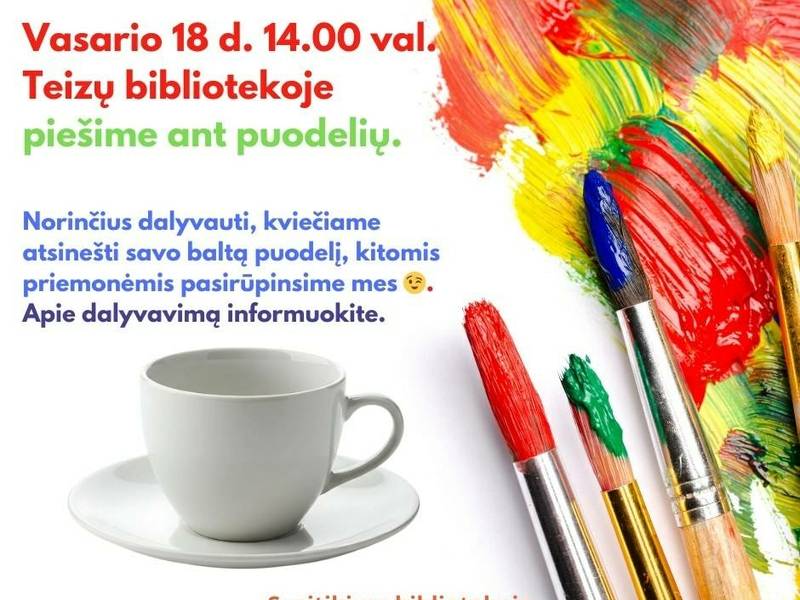 Edukacija "Piešimas ant puodelių"
