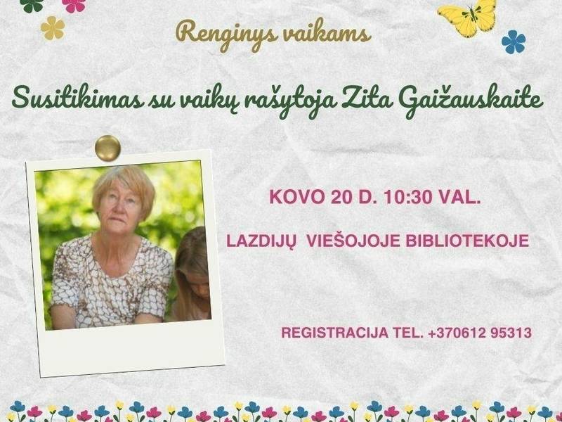Susitikimas su vaikų rašytoja Zita Gaižauskaite