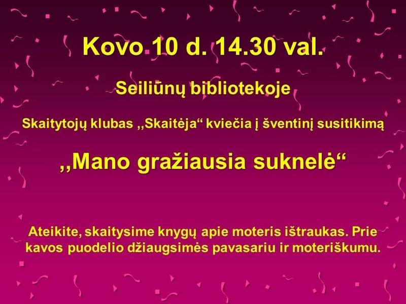 Festliches Treffen des Leserclubs „Skaitėja“ „Mein schönstes Kleid“