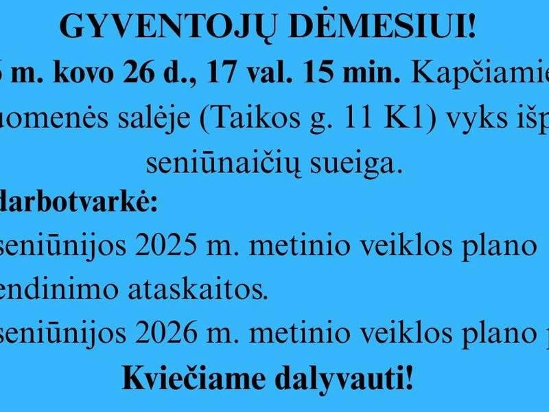 Išplėstinė seniūnaičių sueiga Kapčiamiestyje