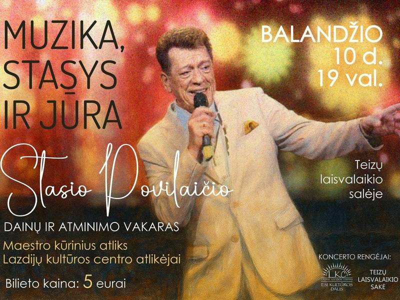 Dainų ir atminimo vakaras "Muzika, Stasys ir jūra"