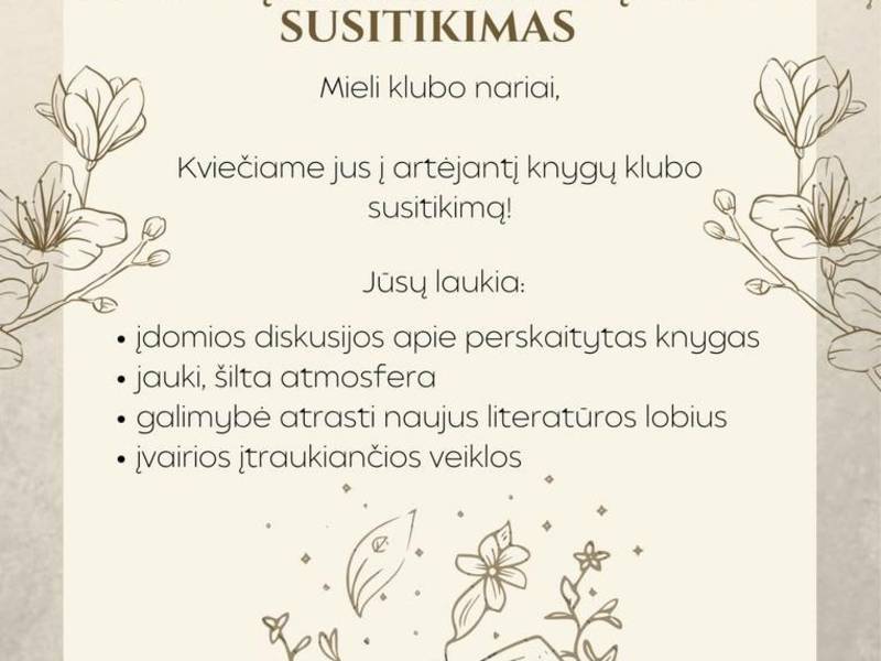 Book club meeting in Varnėnai